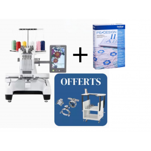 Machine à broder BROTHER PR680W + Table de rangement + Système de casquette OFFERT