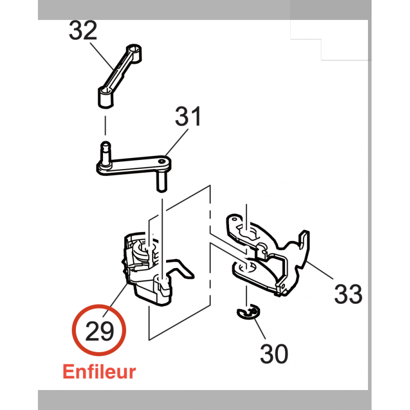 guide de montage enfileur aiguille Brother