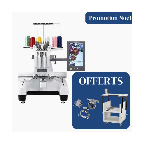 Machine à broder BROTHER PR680W + Table de rangement + Système de casquette OFFERT